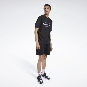 Reebok Classic Linear T Shirt Herren - Schwarz - DE 934-ANI